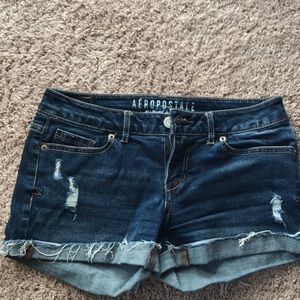 Gently worn pair of denim shorts.